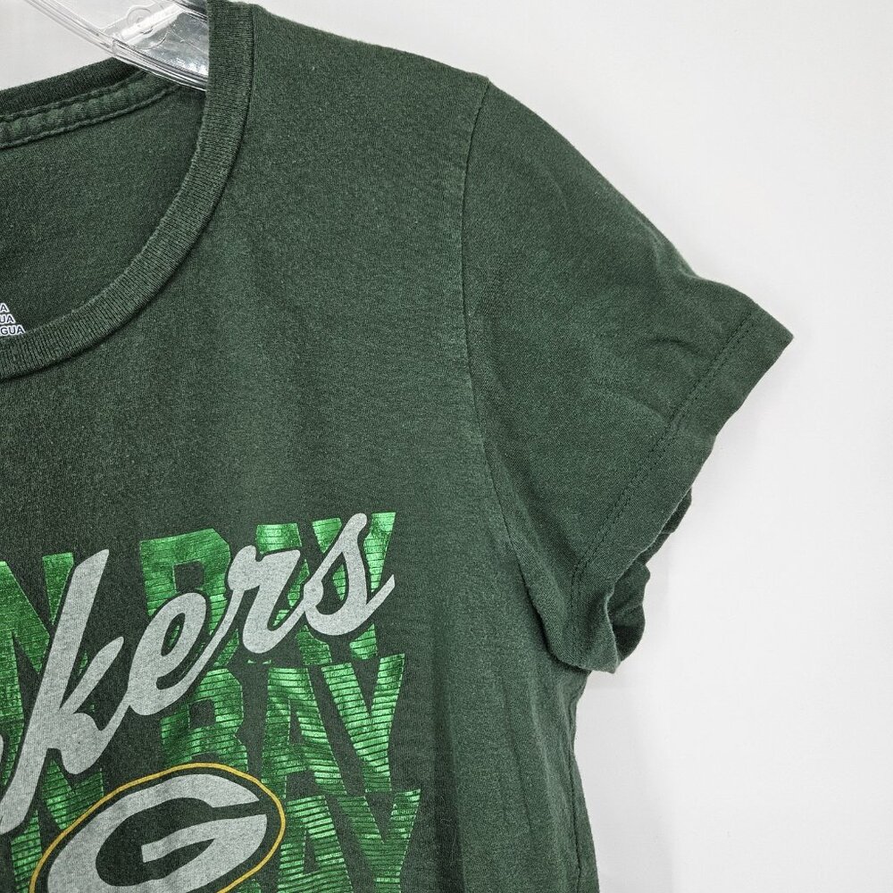 Green Bay Packers Shirt Womens Large NFL Football Green Majestic Tee T-Shirt - Picture 4 of 9